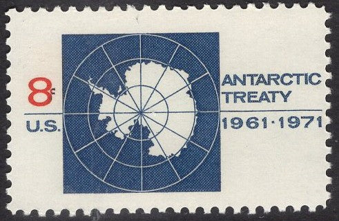 12  ANTARCTIC TREATY Stamps with MAP of ANTARCTICA Fresh Mint US Postage Stamps - Issued in 1971 - Quantity available - s1431