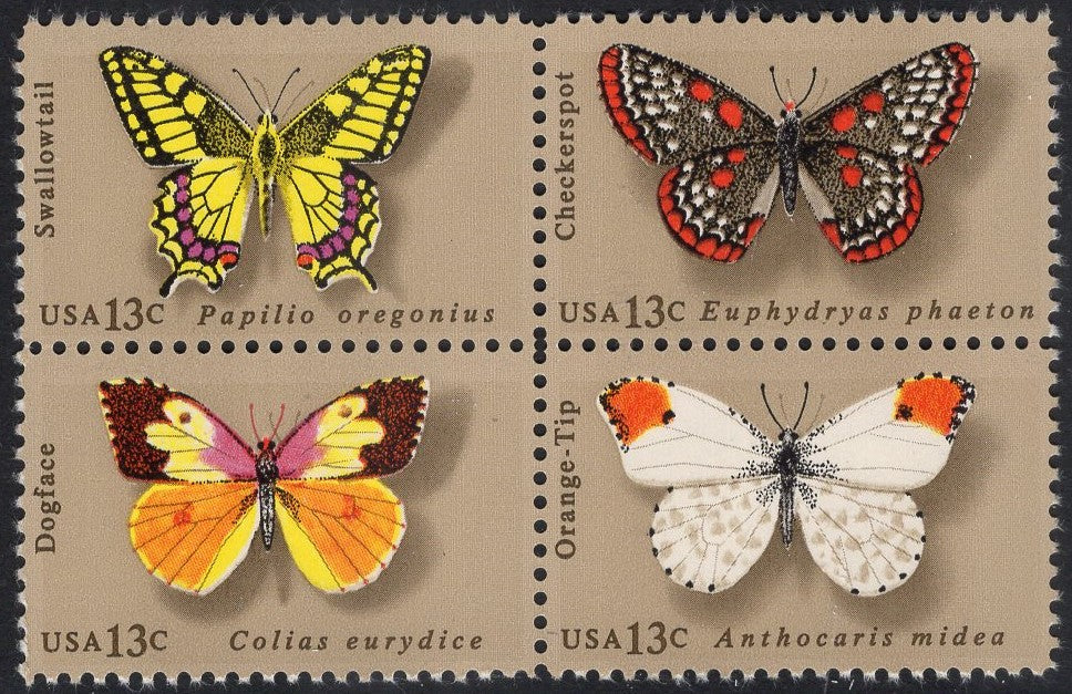 12 BUTTERFLY BUTTERFLIES COLORFUL Stamps (4 Different) - Issued in 1977 - s1712 B