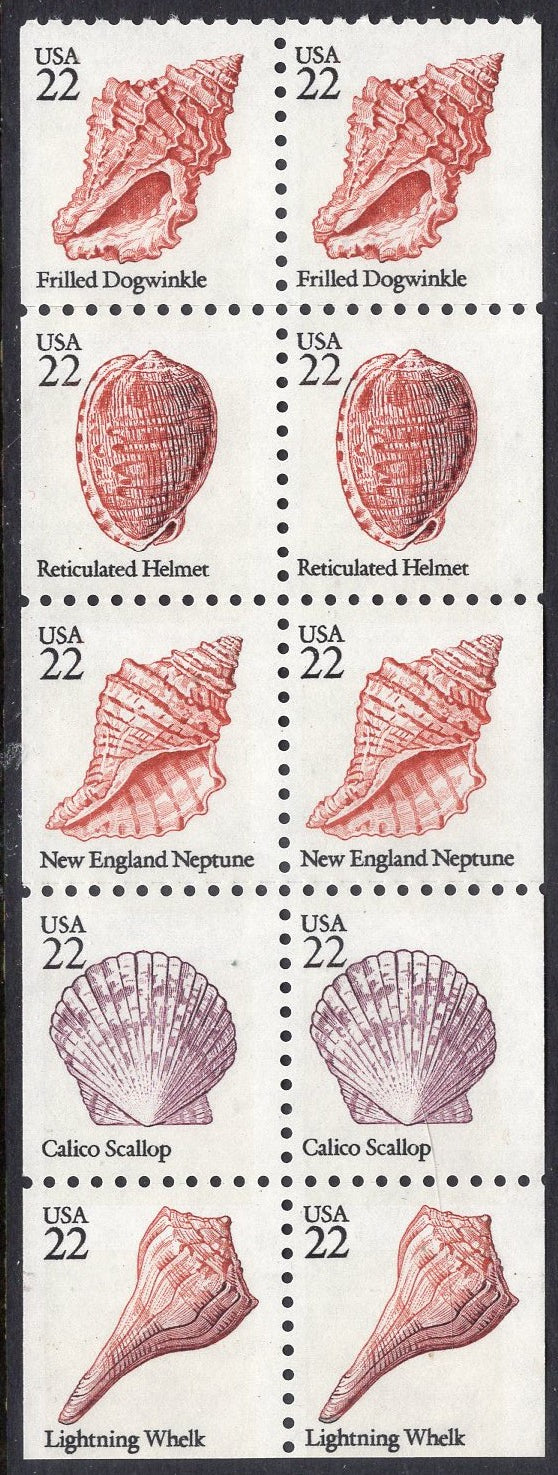 COMPLETE BOOKLET with SAND DUNES COVER of 20 SEASHELLS SHELLS (4 each of 5 different) - Issued in 1985 - s2117