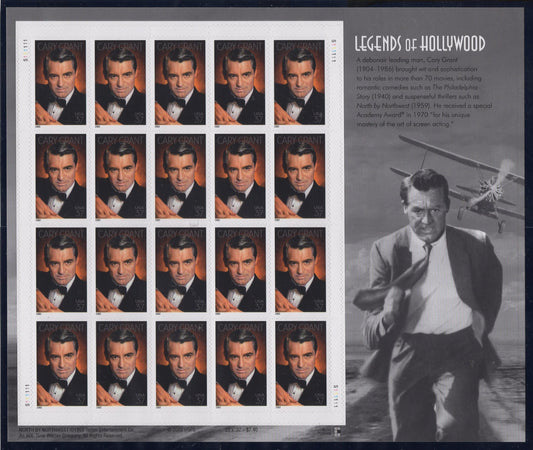 CARY GRANT - LEGENDARY ACTOR - SPECIAL DECORATIVE SHEET of 20 Stamps- Issued in 2002 - A Great Gift