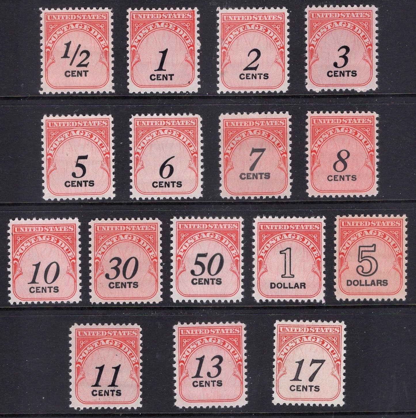 US USA 1959-85 POSTAGE DUE COMPLETE SET of 17 Never Hinged Stamps - J88-104