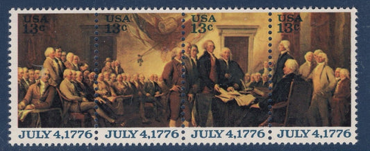 20 SIGNING DECLARATION of INDEPENDENCE (5 strips of 4) Bright USa Postage Stamps - Vintage 1976 - Stock# 1691 ping