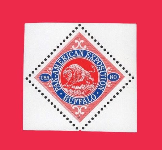 3 BUFFALO DIAMOND-SHAPED Stamps - Pan-Am Exhibition Unused Fresh, Bright USa Postage - Vintage 1969 - Stock# 3505d 