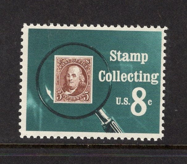 15 First Stamp Magnifying Glass on 1971 Stamp - Unused Fresh Bright US Postage - Vintage 1972 - Stock# 1474 ping