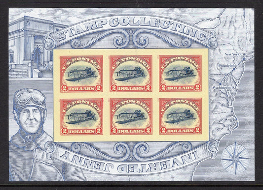 TWO INVERTED JENNY Sheets of 6 Officially Issued Post Office Unused Fresh Bright Usa Postage Stamps- Vintage 2013- Stock# 4806