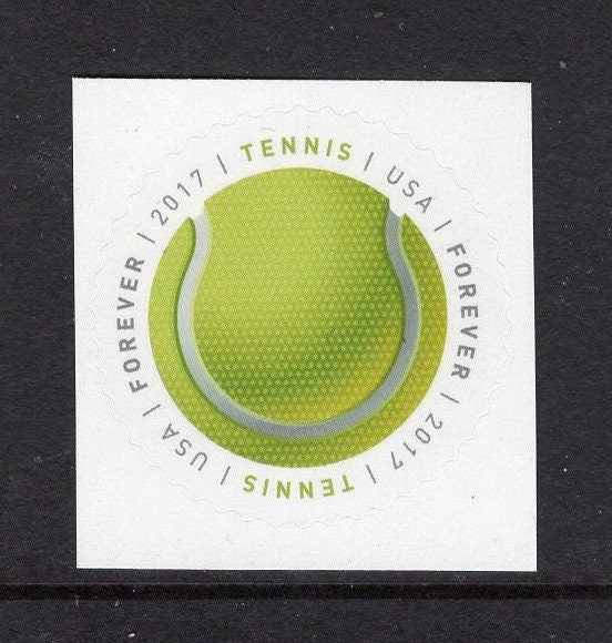 10 TENNIS Sports Balls Round FIRST CLASS Permanent Rate Unused Fresh Bright Postage Stamps - Stock# 5209 