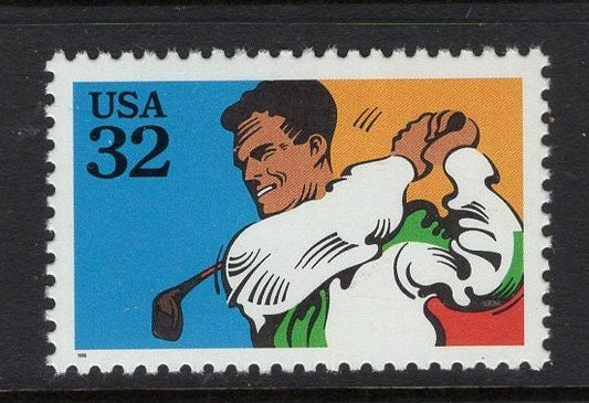 5 GOLF CLUB Swing - Bright, unused USA Postage Stamps - Vintage 1996 - Stock# 2965 