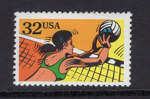 5 VOLLEYBALL GAME in Action - Bright, unused USA Postage Stamps - Vintage 1996 - Stock# 2961 - Free Domestic Ship