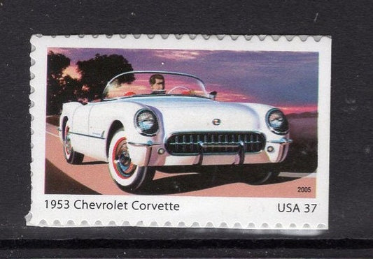 5 CORVETTE SPORTY White Car - Bright Unused US Postage Stamps - Vintage 2005 -Stock# 3933 ping