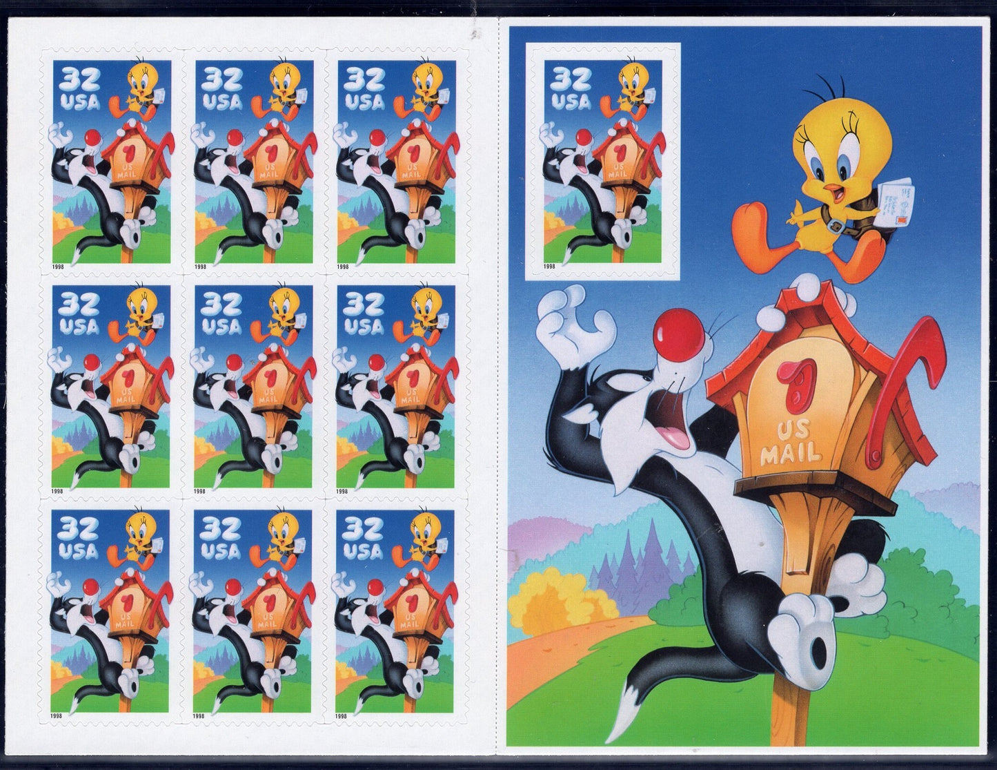 LOONEY TUNES 5 Different Sheets Collection of Unused US Postage Stamps -Vintage 2001 - Stock# 3137//3534