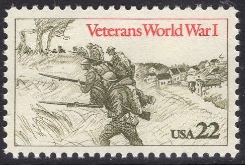 10 WW I VETERANS WAR France Unused Fresh Bright USa Postage Stamps Quantity Available- Vintage 1985 - Stock# 2154