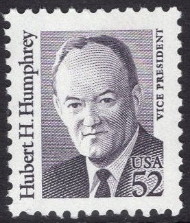 3 VP HUBERT HUMPHREY Veep Unused Fresh Bright USa Postage Stamps - Quantity Available - Vintage 1991 - Stock# 2189 ping