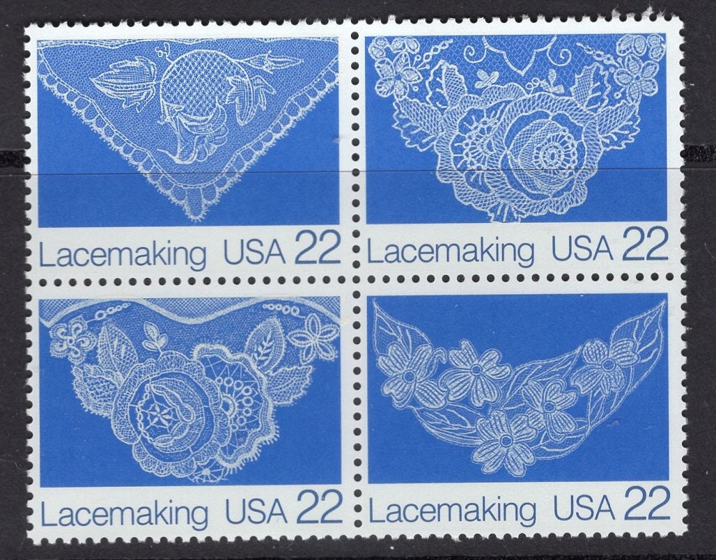 10 LACE LACEMAKING Unused Fresh Bright US Postage Stamps - Quantity Available - Vintage 1987 - Stock# 2351+ - Free Domestic Shipping