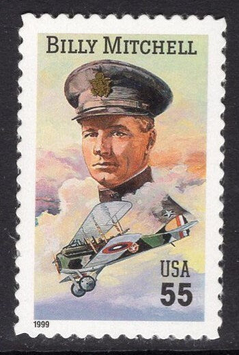 5 BILLY MITCHELL Biplane Aviation Pioneer Bright Unused USA Postage Stamps - Quantity Available - Vintage 1999 - Stock# 3330 