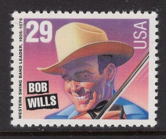 5 Bob WILLS COUNTRY MUSIC Legend Mint Unused Usa Postage Stamps - Vintage 1993 - Stock# 2774 ping