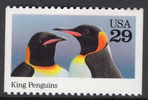 5 KING PENGUINS Bright Unused USA Postage Stamps - Quantity Available - Vintage 1992 - Stock# 2708 ping