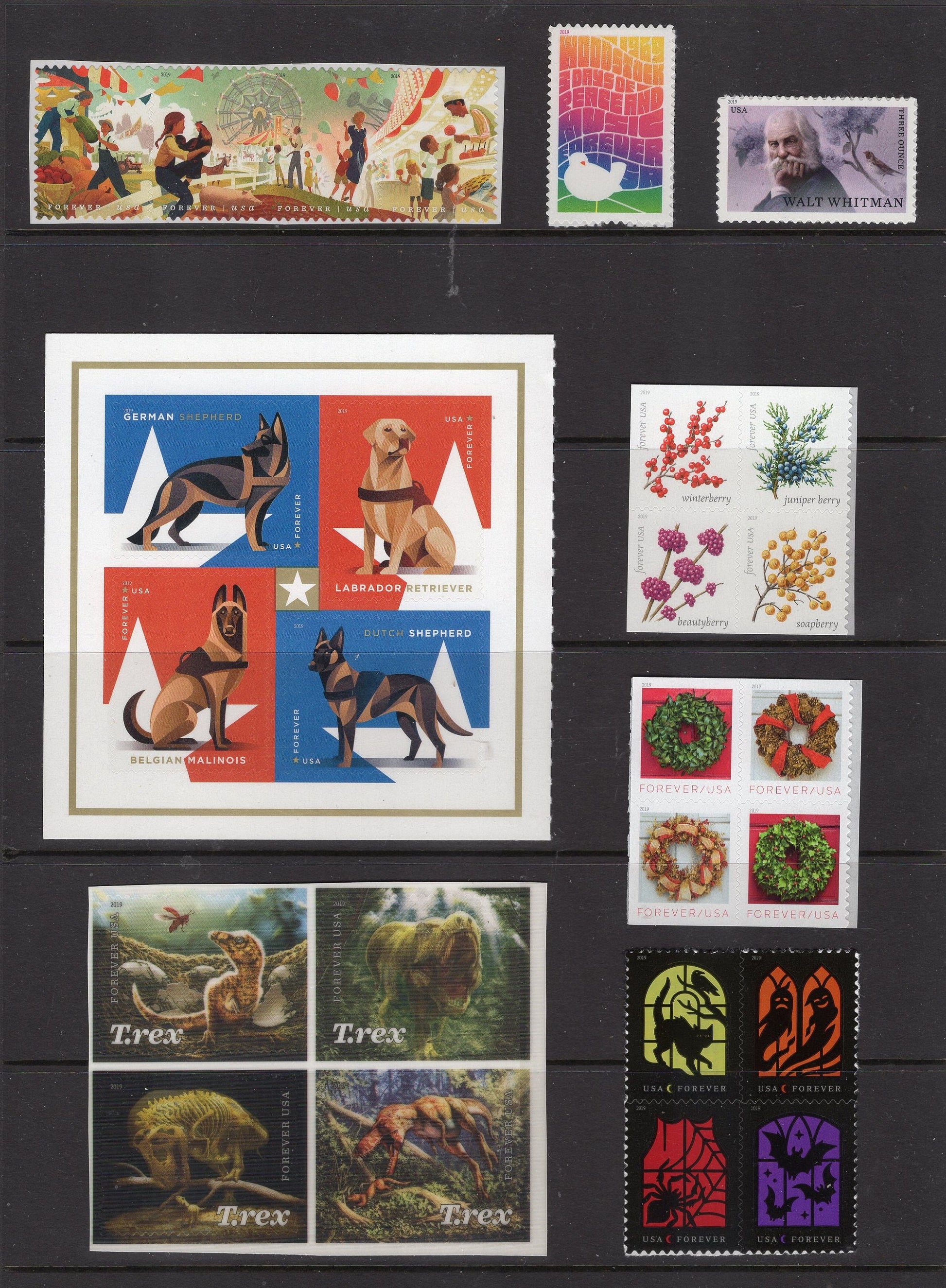 1 ea ALL 97 COMMEMORATIVE Stamps issued in 2019 (4 Scans) - Bright fresh Unused Fresh Postage Stamps - Vintage 2019 - Free Domestic Ship