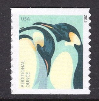 5 HAPPY PENGUINS Bright Unused Usa 22c NVI Postage Stamps - Quantity Available - Vintage 2015 - Stock# 4990 ping