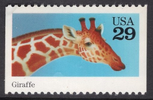 5 GIRAFFE ANIMAL Bright Unused USA Postage Stamps - Quantity Available - Vintage 1992 - Stock# 2705 ping