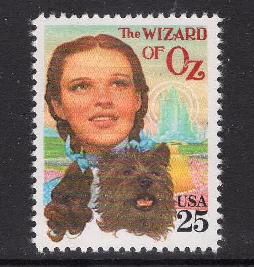 9 GONE With the Wind / Wizard of Oz w/Scarce GARLAND Side Panel- "Somewhere Over the Rainbow" Unused Bright Usa Postage Stamps FreeUSA Ship