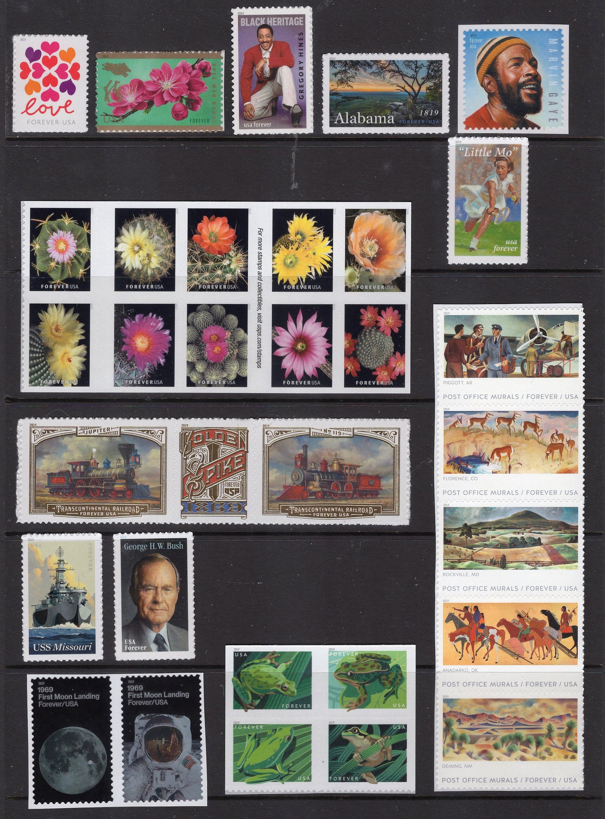 1 ea ALL 97 COMMEMORATIVE Stamps issued in 2019 (4 Scans) - Bright fresh Unused Fresh Postage Stamps - Vintage 2019 - Free Domestic Ship