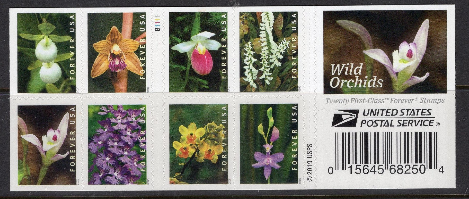 20 ORCHIDS FOREVER STAMPS in Booklet Great for Wedding Invitations Postage Stamps USa Stamps - Vintage 2020 -Stock# 5444 B