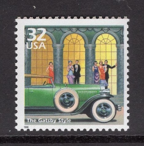 5 GREAT GATSBY STUTZ Roaring Twenties Fresh Bright USa Postage Stamps - Quantity Available - Vintage 1998 - Stock# 3184b -Free Domestic Ship