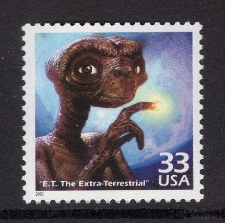 2 E.T. - The EXTRA-TERRESTRIAL Mint Nh Stamp, Unused Fresh, Bright USa Postage Stamps - Vintage 2000 - Stock# 3190m 