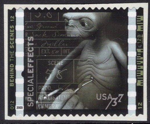 2 Different E.T. - The EXTRA-TERRESTRIAL Mint Stamps, Unused Fresh, Bright USa Postage Stamps - Vintage 2000 -Stock# 3190m 3772i-FreeShipUsa