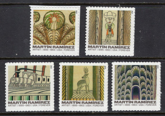 5 MARTIN RAMIREZ Art Stamps Bright Usa Stamps - Quantity Available - Vintage 2015 - Stock# 4968 Sng 