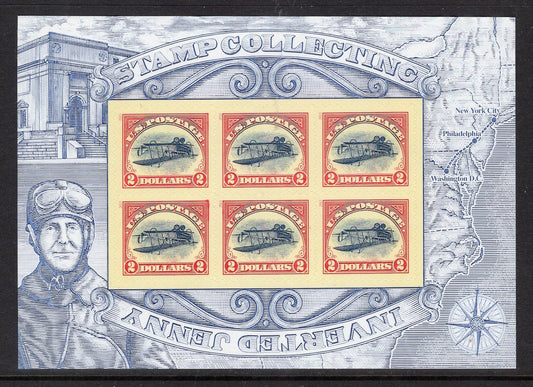 INVERTED JENNY SHEET of 6 Official Post Office Issued Unused Fresh Bright Usa Postage Stamp - Vintage 2013 -Stock# 4806 S