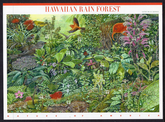 HAWAIIAN RAIN FOREST Scenic Sheet of 10 - Nature of America Series #12 of 12 - Fresh Bright - Vintage 2010 - Stock# 4474 