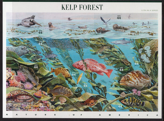 KELP UNDERWATER FOREST Beautiful Sheet of 10 - Nature of America Series #11 of 12 - Fresh Bright - Vintage 2009 - Stock# 4423 