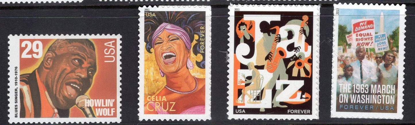 BLACK AMERICANS #3 Collection - 20 Fresh Bright Usa Stamps No Duplication with our other Black Heritage Collections -Stock# B3