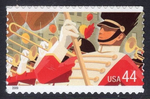 8 THANKSGIVING PARADE Stamps in Strip of 4 or 4 Singles (as you wish) Fresh Bright USA Stamps - Vintage 2009 - Stock# 4417 