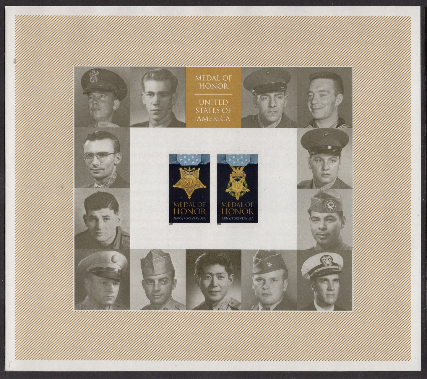 MEDAL of HONOR KOREAN War Recipients Post Office Issued Folio w/ 20 Stamps, Names - 4 scans- Vintage 2014-Stock# 4922aF-FreeUSA Ship