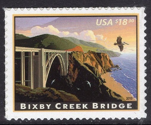 BIXBY CREEK BRIDGE Big Sur California - Bright Fresh Stamp - Quantity Available - Vintage 2010 Stock# 4439 