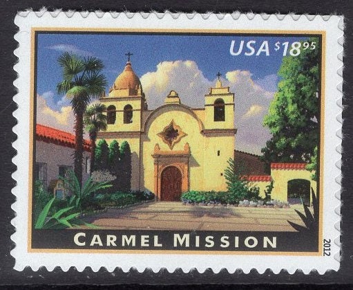 CARMEL MISSION CALIFORNIA - Bright Fresh Stamp - Quantity Available - Vintage 2012 Stock# 4650 