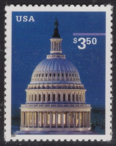 CAPITOL DOME WASHINGTON at Night District of Columbia -Bright Fresh Stamp - Quantity Available - Vintage 2000 Stock# 3472 