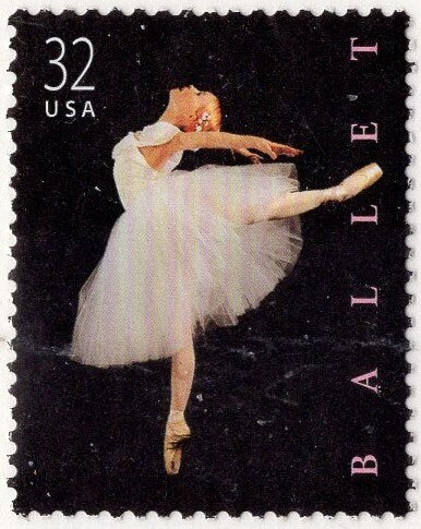 AMERICAN BALLET Sheet of 20 - 32c Bright Fresh Stamps - Useful for Weddings - Vintage 1998 - Stock#3237 - FreeUSA Ship