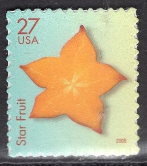 5 STAR TROPICAL FRUIT Bright Fresh USa Stamps - Vintage 2008-Stock# 4254 