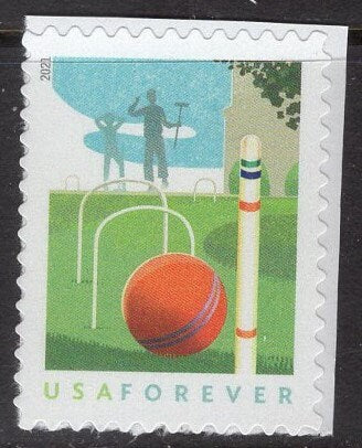 3 CROQUET WICKETS Goal Games Scene Bright Fresh Stamps - Larger Quantity Available - Stock 5630 