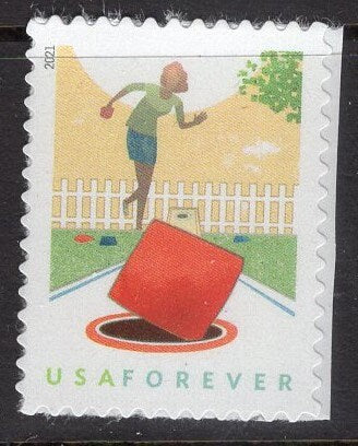 3 CORNHOLE CORN Hole Thrower Game Scene Bright Fresh Stamps - Larger Quantity Available - Stock 5634 