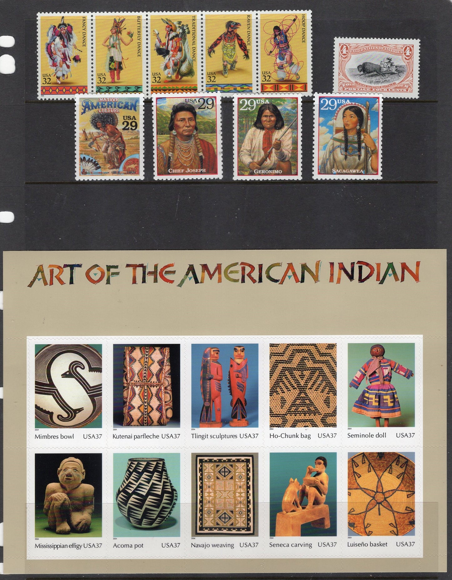 NATIVE AMERICAN INDIANS Comprehensive Collection of 51 Unused Fresh Usa Postage Stamps See 2 Scans -Vintage 1931//onwards 