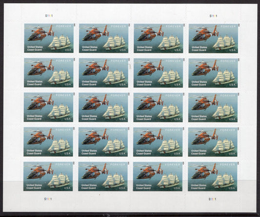 COAST GUARD Sheet of 20 Stamps Helicopter Cutter "Eagle" Bright Fresh - Vintage 2015 Stock# 5008 