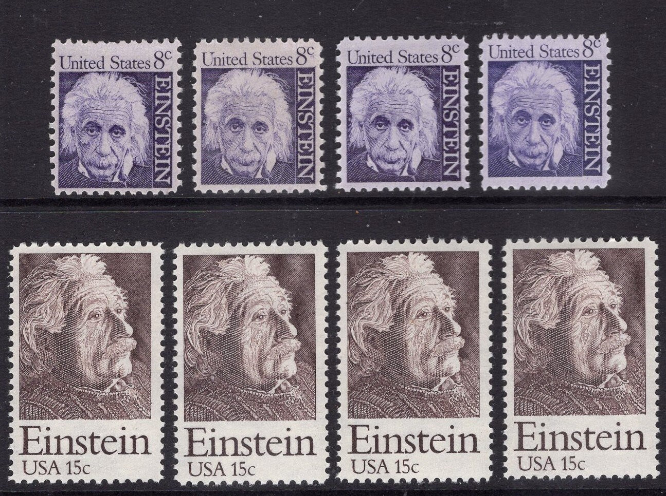 8 ALBERT EINSTEIN STAMPS Theory of Relativity - Physics - Physicist - Jewish Vintage 1960 - Stock# 1285 ping