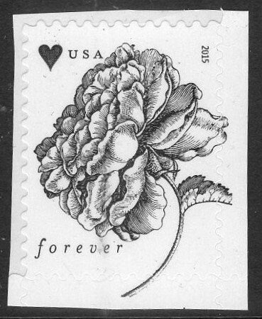 4 VINTAGE ROSE GENUINE Weddings Invitations Forever Stamps Usa Bright, Fresh - Vintage 2015 - Stock#4959 