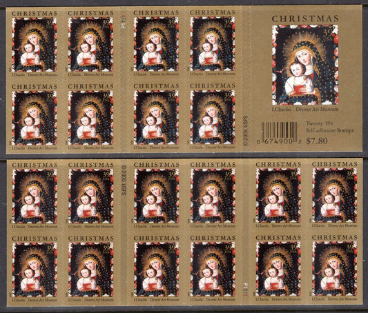 20 CHRISTMAS MADONNA with BIRD by Chacon Fresh Bright 39c Self-adhesive Postage Stamps Quantity Available 