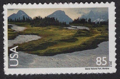 GLACIER NATIONAL Park MONTANA Scarce 85c Self-adhesive High Value Fresh Bright Postage Stamps - Vintage 2012 