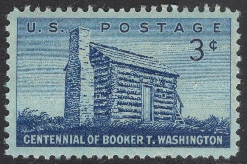 50 BOOKER T WASHNGTON Centennial Home - Unused Fresh, Bright USa Postage - Vintage 1956 ping